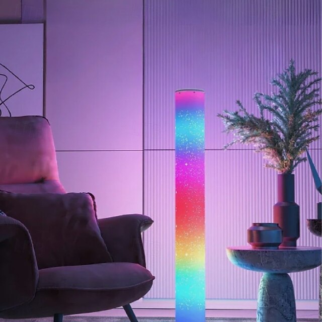  Modern Dimmable LED Floor Lamp with Music, Smart Mood Lighting for Gaming, Living Room, Bedroom