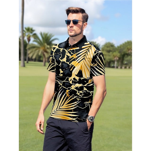  Hyped-up Tropical Men's Polo Top UPF50+