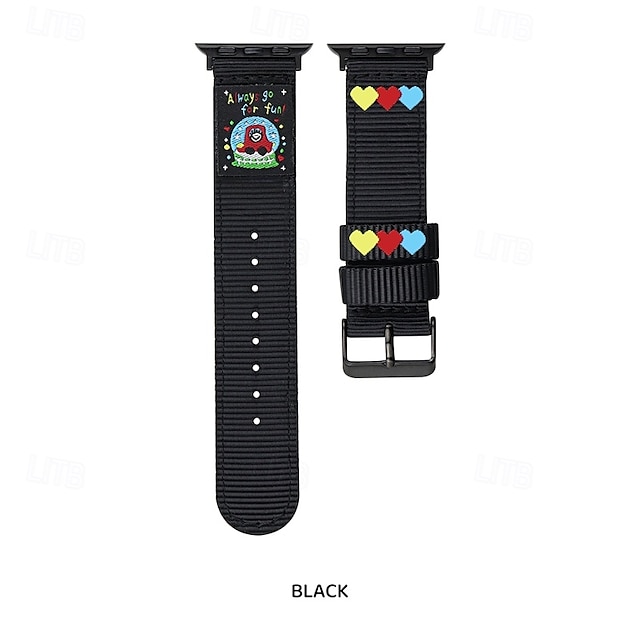  Sólová smyčka Kompatibilní s Řemínek k hodinkám Apple Watch 38 mm 40 mm 41 mm 42 mm 44 mm 45 mm 49 mm Roztomilý Nastavitelný Plátno Náhradní pásek na hodinky pro iwatch Ultra 2 Series 9 8 7 SE 6 5 4