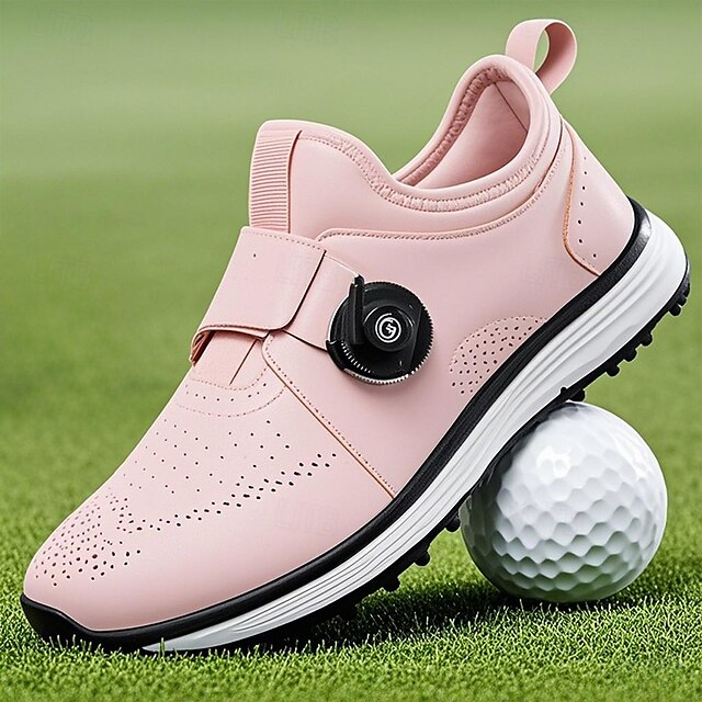  Sapatos de golfe azul claro masculino com sistema de discagem ajustável, design respirável, calçados esportivos para golfe ao ar livre