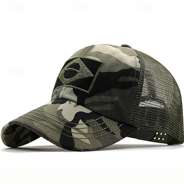  Per uomo Cappellino da Baseball Cappello da Sole Cappello da Camionista Cappuccio in rete Nero Verde Cotone Regolabile Moda Abbigliamento quotidiano Festival Motivo Colore Solido / Tinta Unita Casual