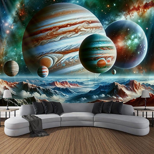  Planetární krajina zavěšený gobelín nástěnná umění velký gobelín mural dekorace fotografické pozadí deka závěs domov ložnice obývací pokoj dekorace
