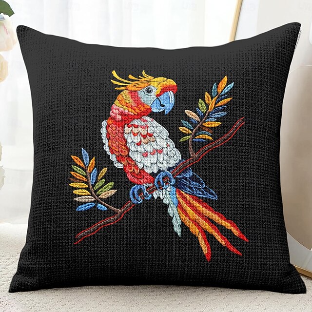  Dier Papegaai Tropische Decoratieve Gooi Kussens 1PC Zachte Vierkante Bankkussenhoes Kussenhoes voor Slaapkamer Woonkamer Bank Stoel
