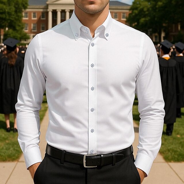 Men's Graduation Shirt Grad Shirt Class of 2025 Shirt Senior Shirt Summer Shirt Casual Shirt Black White Dark Navy Long Sleeve Solid / Plain Color Lapel Vacation Hawaiian Button-Down Clothing Apparel4