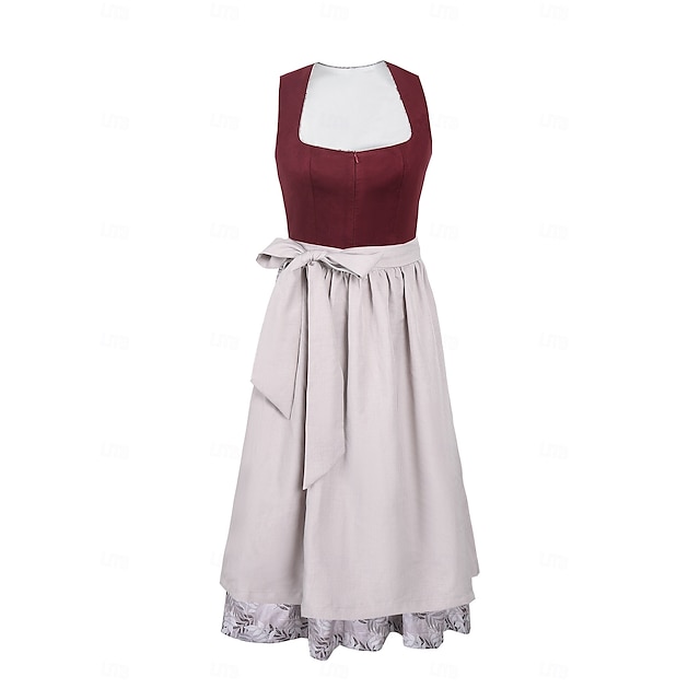  Cerveza Oktoberfest Oktoberfest Falda acampanada Trachtenkleader Oktoberfest / Cerveza bávaro Viena prados Mujer Carnaval Fiesta Festival de Cerveza Paño de estilo tradicional Vestido Delantal Sin
