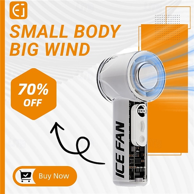  Φορητός Χειρός Fan με 100-Ταχύτητες Ρύθμιση LED Εμφάνιση AI Έλεγχο Θερμοκρασίας 3000mAh Μπαταρία USB Φορτιζόμενο Μίνι Fan 12000RPM Σιωπηλός Κινητήρας Συμπαγής Σχεδίαση για Ταξίδια  Καλοκαίρι