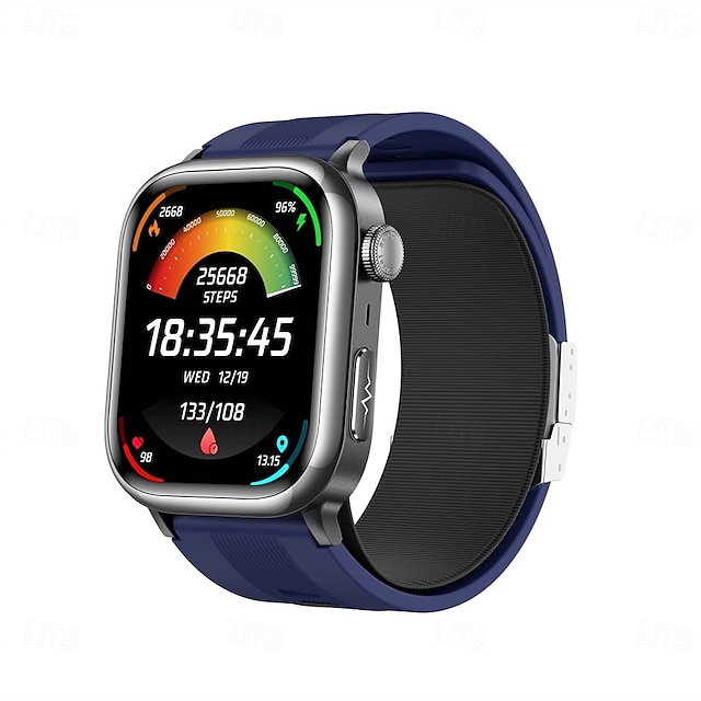  tk66 Slimme horloge 2.06 inch(es) Smart horloge Bluetooth ECG + PPG Temperatuurbewaking Stappenteller Compatibel met: Android iOS Dames Heren Stappenteller IP 67 49 mm horlogekast
