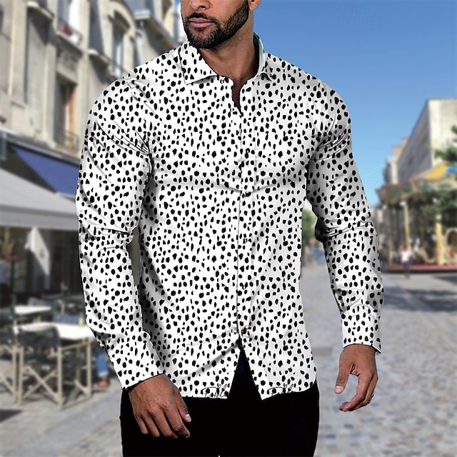  Herren Hemd Sommerhemd Freizeithemd Strandhemd Knopfhemd Grau Blau Schwarz Hellgrün Dunkelgrün Grün Langarm Grafik Revers Urlaub Hawaiianisch Button-Down Bekleidung Polyester Mode Lässig Bequem