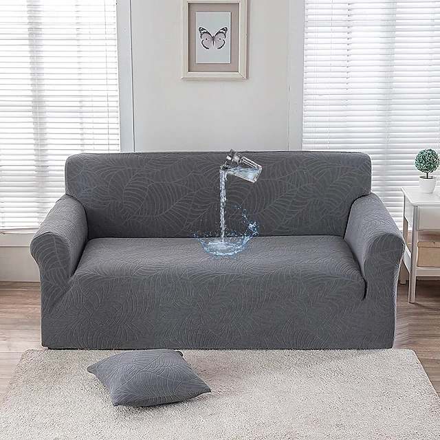 Water Resistant Waffle Sofa Cover 1/2/3/4 Seater Sofa Cover for Living Room Elastic L Shaped Corner Sofa Cover Couch Cover 36