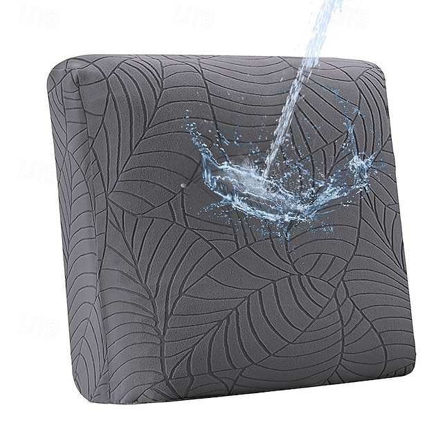  100%防水ソファクッションカバー、ストレッチ交換用ソファシートクッションカバー、無地チェアクッションスリップカバー、洗濯可能、屋外パティオガーデン芝生ヤードに最適