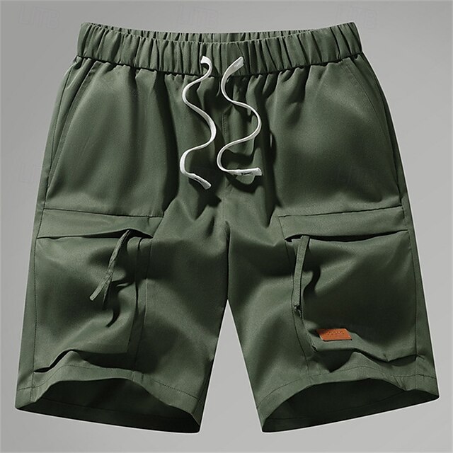  Per uomo Pantaloncini cargo Shorts Pantaloncini Estivi Tasca con cerniera Multi-tasche Semplice Comodità Indossabile Lunghezza al ginocchio All'aperto Sport Quotidiano Moda Casual Nero Verde militare