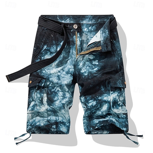  Herren Cargo-Shorts Outdoor Shorts Camping-Shorts Shorts Freizeitshorts Mehrere Taschen Gerader Schnitt Batik Tarnung Feuchtigkeitsableitend tragbar Knielang Outdoor Lässig Täglich Mode Klassicher