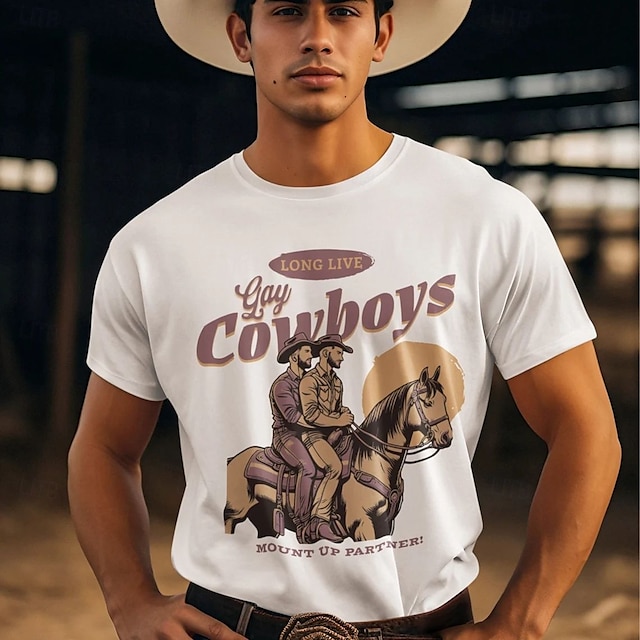  T-shirt arc-en-ciel Brokenback Mountain Cowboy LGBTQ, chemises de fierté, graphique de fierté pour couple, hommes, femmes, adultes, mascarade, marquage à chaud, défilé de la fierté, mois de la fierté