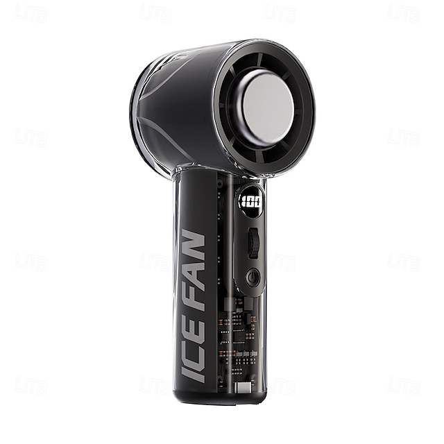  Ventilatore portatile mini a mano con doppio raffreddamento in porcellana ghiacciata batteria da 3000mAh display digitale regolabile a 100 velocità ventilatore ricaricabile USB leggero e silenzioso