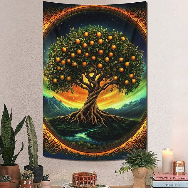  Arazzo albero della vita arte murale grande arazzo decorazione murale fotografia sfondo coperta tenda decorazione per casa camera da letto soggiorno serpenti mele