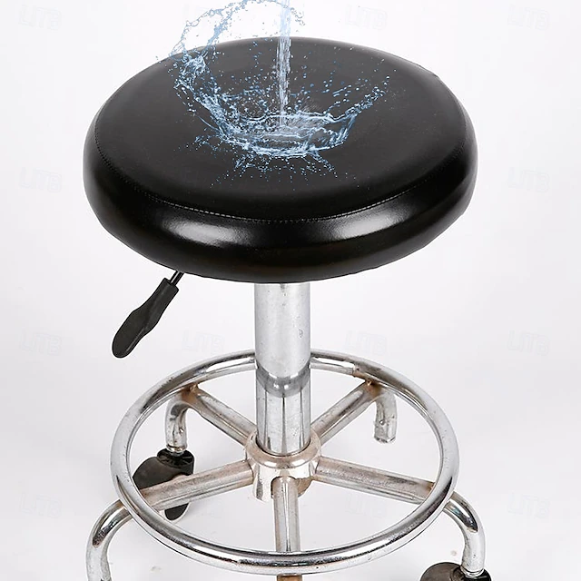 Round 100% Waterproof Bar Stool Seat Covers Washable Stool Cushion Slipcover Elastic Bar Chair Covers Pu Leather for Coffe Party Bar Restrant 16