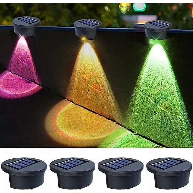 Lampes solaires pour marches, lampes solaires à LED pour terrasse, clôture, éclairage latéral de piscine étanche pour escaliers, clôture de piscine, cour, patio et allée, 10 pièces, 5 pièces, 3