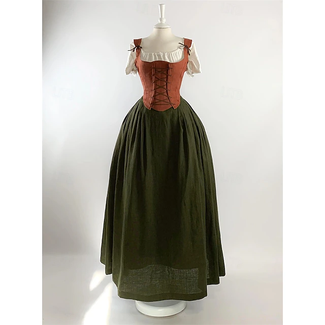 Medieval Renaissance Dress Prom Dresses Gown Maid Costume Viking Fancy ...