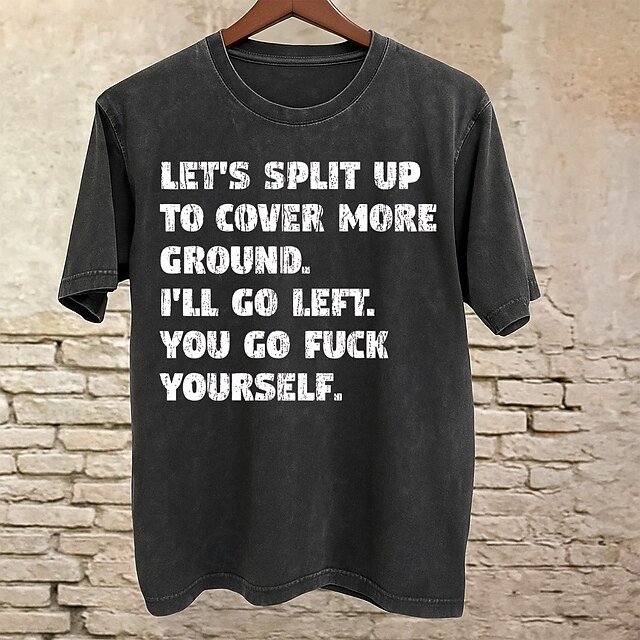 Men's Funny Offensive T shirt Tee Washed Shirt 100% Cotton Short Sleeve Graphic Shirt Black Comfortable Tee Street Daily Fashion Designer Clothing4