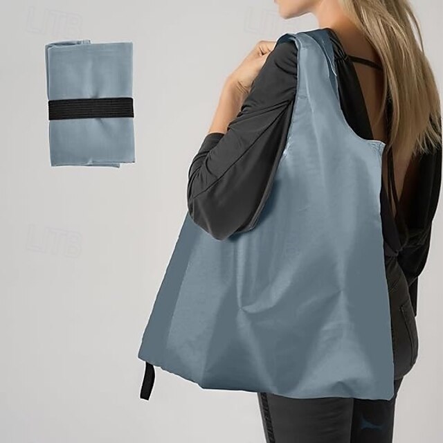  taitettava ostoskassi vedenpitävä uudelleen käytettävä ruokalaukku, kestävä polyesteri ekolaukku, kannettava nylon käsilaukku ostoksille, matkoille, päivittäiseen käyttöön