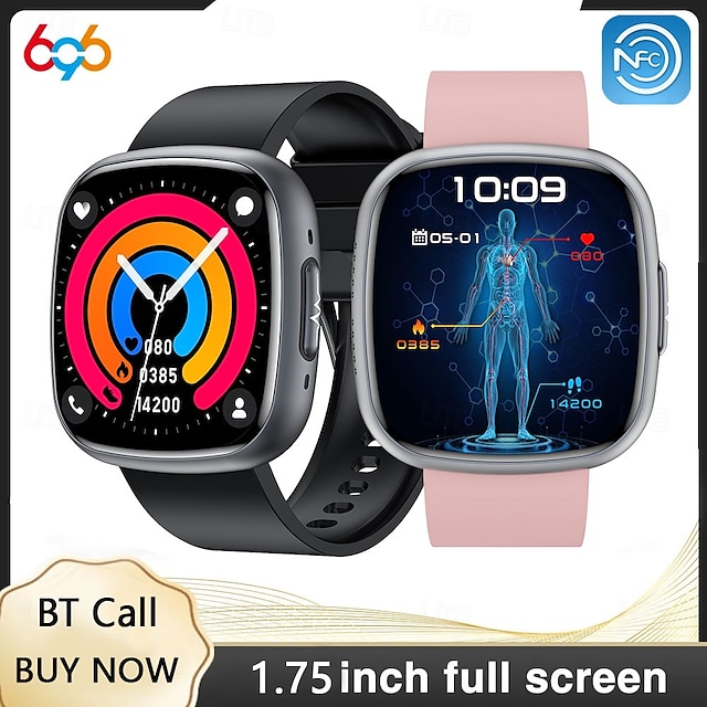  Ceas inteligent 696 ET593 tracker de fitness monitor de somn apel Bluetooth remindere Android iOS 40mm 1.75