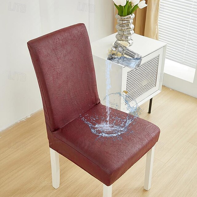 Water Resistant Dining Chair Cover for Dining Room Kitchen Wedding Hotel Banquet Restaurant - Elastic Anti-Dirty Seat Chair Covers Durable and Easy to Clean Perfect 26