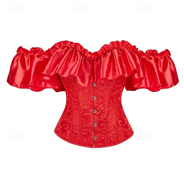 Rococo Overbust Corset Masquerade Overbust Corset Cosplay Tummy Control Push Up Jacquard Jacquard Women's Royal Masquerade Party Carnival of Venice Adults' Corset