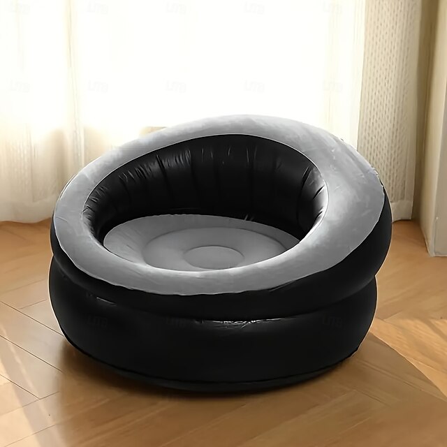  Sofá inflable redondo para acampar al aire libre, de plástico duradero, portátil, plegable, cómodo, fácil de almacenar, lavar a mano únicamente. Exterior, hogar, juegos. Perfecto para el hogar, al