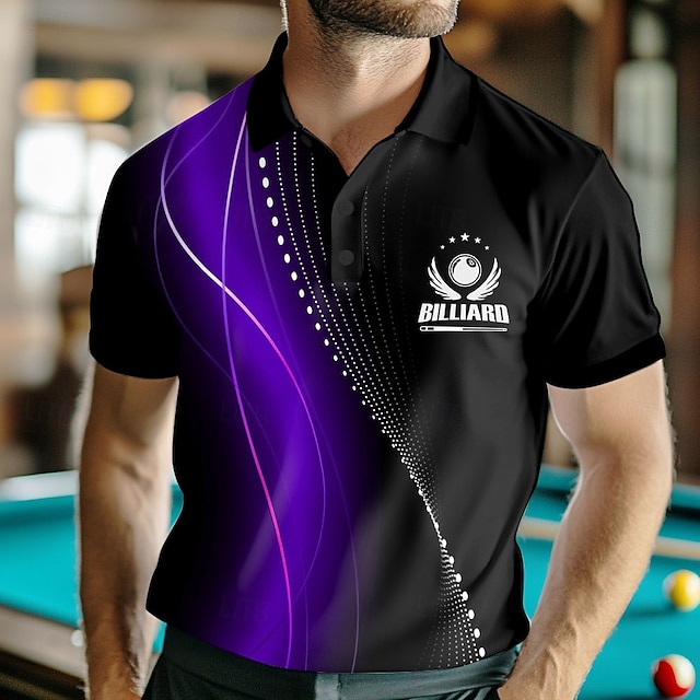  Homme Abstrait Géométrique Polo Manche Courte Polos Chemises à Col Vêtement décontracté de travaile École Extérieur Athleisure Tenue quotidienne Impression 3D Été Rouge Bleu Violet