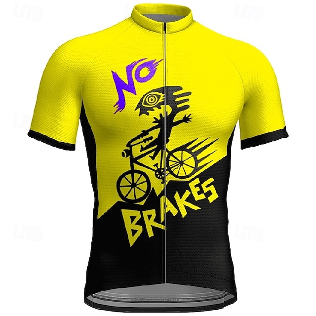  Herr Cykeltröja Kortärmad Cykel T-shirt Tröja med 3 bakfickor Bergscykling Andningsfunktion Snabb tork Anatomisk design Uppsugande Gul Röd Blå Grafisk sporter Kläder