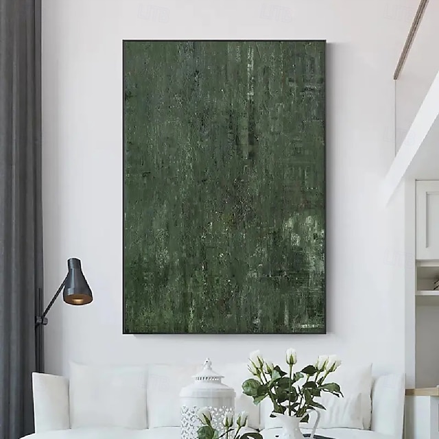  großes grünes Ölgemälde, handgefertigte Wandkunst, 100 % handgefertigtes Ölgemälde, abstraktes Ölgemälde, tropisches Ölgemälde, moderne Gemälde, Wandkunst, modernes grünes Kunstwerk für die