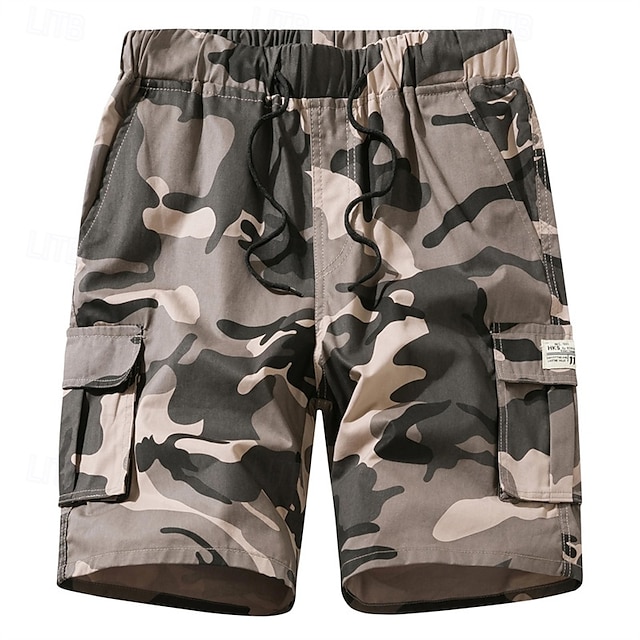  Per uomo Pantaloncini cargo Pantaloncini mimetici Shorts Pantaloncini Estivi Coulisse Elastico in vita Multi-tasche Semplice Mimetico Comodità Indossabile Lunghezza al ginocchio All'aperto Sport