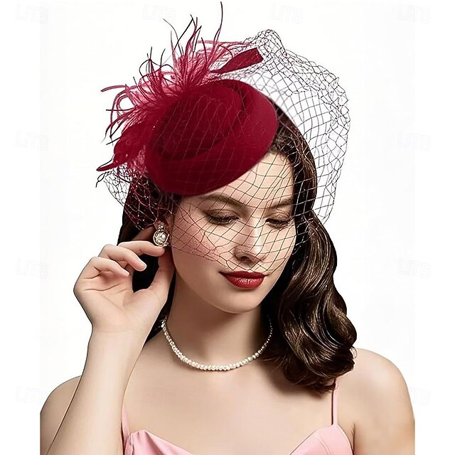Fascinator Hats for Women Tea Party Kentucky Derby Hat Veil  display picture 1
