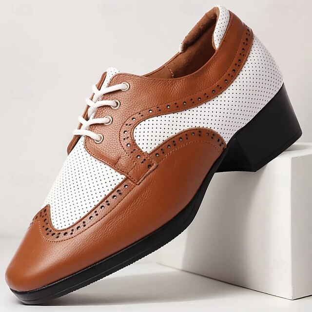  Homme Brogue Brogue Danse Disco Cuir PU Respirant Confortable Antidérapant À lacets Noir / blanc Noir Marron Automne Hiver