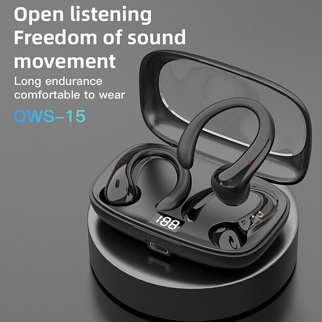 Fones de ouvido sem fio com caixa de carregamento display de carregamento adequados para smartphones fones estéreo com microfone longa duração da bateria
