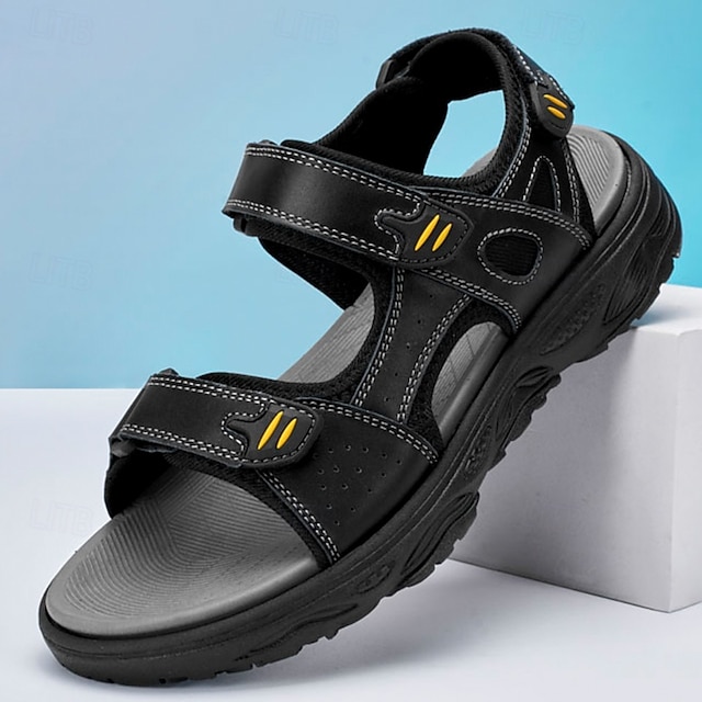  sporty herresandaler med velcrostropper og robust sål – alsidigt fodtøj til sport, udendørsbrug og rejser