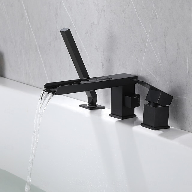  Grifo de bañera - Contemporáneo moderno Acabados Pintados Bañera romana Válvula Latón Bath Shower Mixer Taps