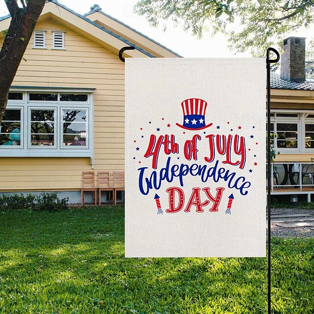  4 juli Onafhankelijkheidsdag Tuinvlag 30 x 45 cm Tuin Vlaggen Veteranendag Herdenkingsdag Kleine Tuinvlaggen voor Buiten Buitenvlaggen Feestdagen Tuinvlaggen voor Alle Seizoenen