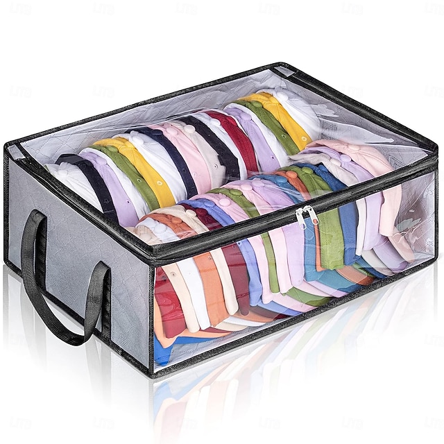  Hat Storage Under Bed Storage for Baseball Caps, Large Holds up to 40 Caps Wide Hat Organizer for Closet Snapback Holder, Grey