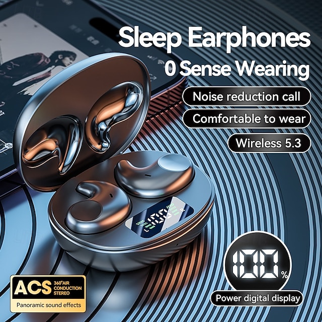  Mini Wireless Earbuds for Small Ear Canals and Side Sleepers Sleep Invisible Headphones Bluetooth Noise Cancelling Waterproof Tiny Wireless Earphones with Charging Case