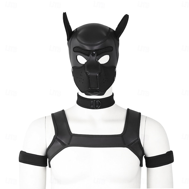  BDSM Kožená komunita Puppy Play Maska pro štěně Psí kapuce Dospělé Unisex Pride Parade Měsíc hrdosti předvečer Všech svatých Karneval Jednoduchý karnevalový kostým