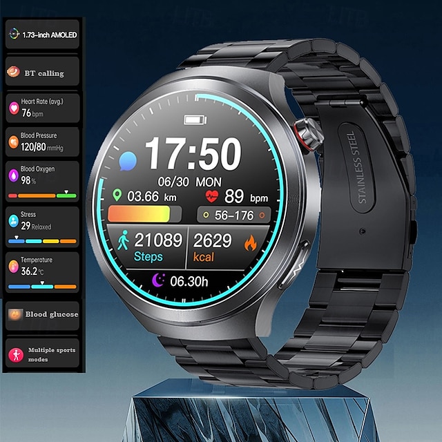  iMosi ET475 Умные часы 1.73 дюймовый Смарт Часы Bluetooth ЭКГ + PPG Контроль температуры Педометр Совместим с Android iOS Женский Мужчины Длительное время ожидания Хендс-фри звонки Водонепроницаемый