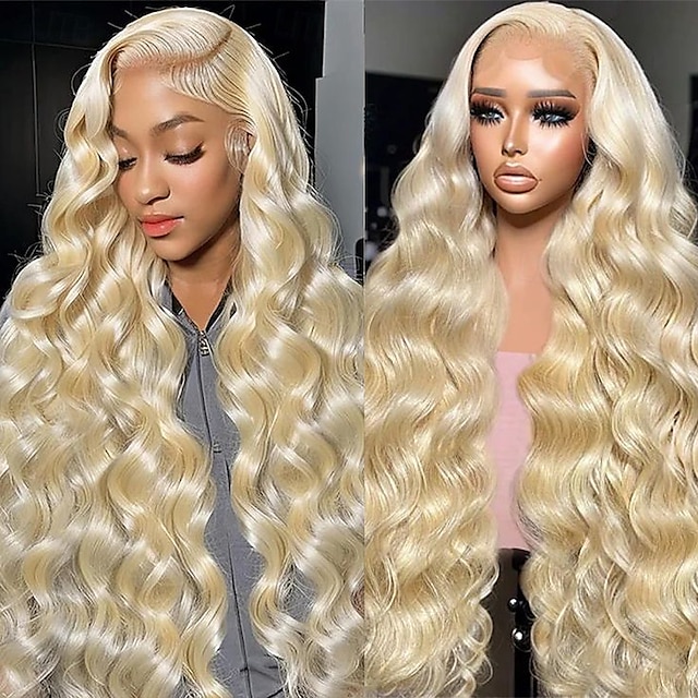  613# Blonde Human Hair Wig Front Lace 13*4 Body Wave Human Hair Lace Wig 150% Density For Black Women