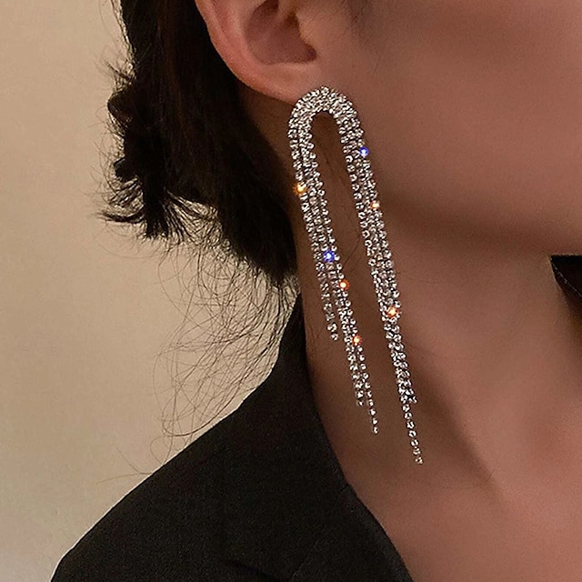  Femmes Boucles d'oreilles pendantes Boucles d'oreilles Frange à pompons Joie Des boucles d'oreilles Bijoux Argent / Dorée Pour Mariage Quotidien Fiançailles Bal de promo Festival