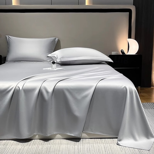  Ensemble de drap en soie glacée drap de lit simple housse de lit d'été trois pièces protection complète du matelas housse de poussière