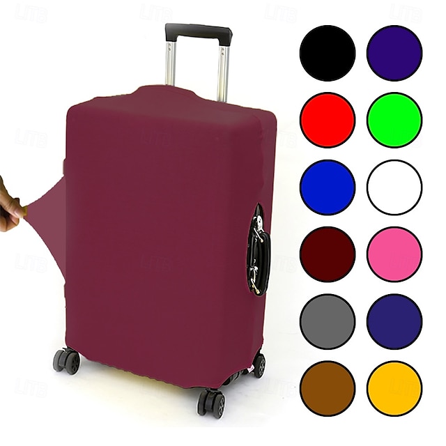  Funda protectora para equipaje, funda elástica duradera de color sólido para maleta de viaje, funda de dacrón plegable lavable y a prueba de polvo para equipaje de mano. &equipaje facturado