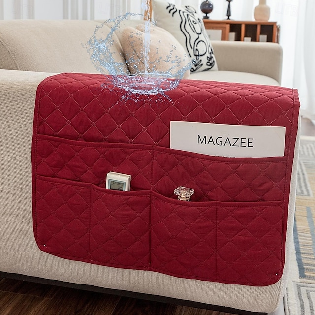 Armrest Cover Sofa Storage Pocket Waterproof and Oilproof Sofa Armrest Towel Magazine Remote Control Sofa Recliner Armrest Sundries Management Bag 20