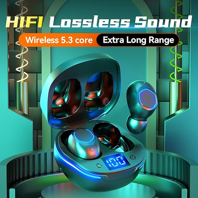  auricolari bluetooth wireless tws cuffie con display di alimentazione a LED auricolari stereo in-ear con microfono