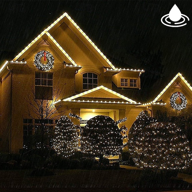  10m  100 LEDs 12V Low Voltage String Lights  High Power LED 1 x 12V 2A Adapter  Warm White White Blue Waterproof  Decorative Outdoor Waterproof Garden Lights  Garden Decoration Lamp 1 set