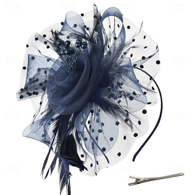  kvinner fascinatorer hatt teselskap hodeplagg kentucky-derby hodeplagg med klips mesh slør hodeplagg for bryllup
